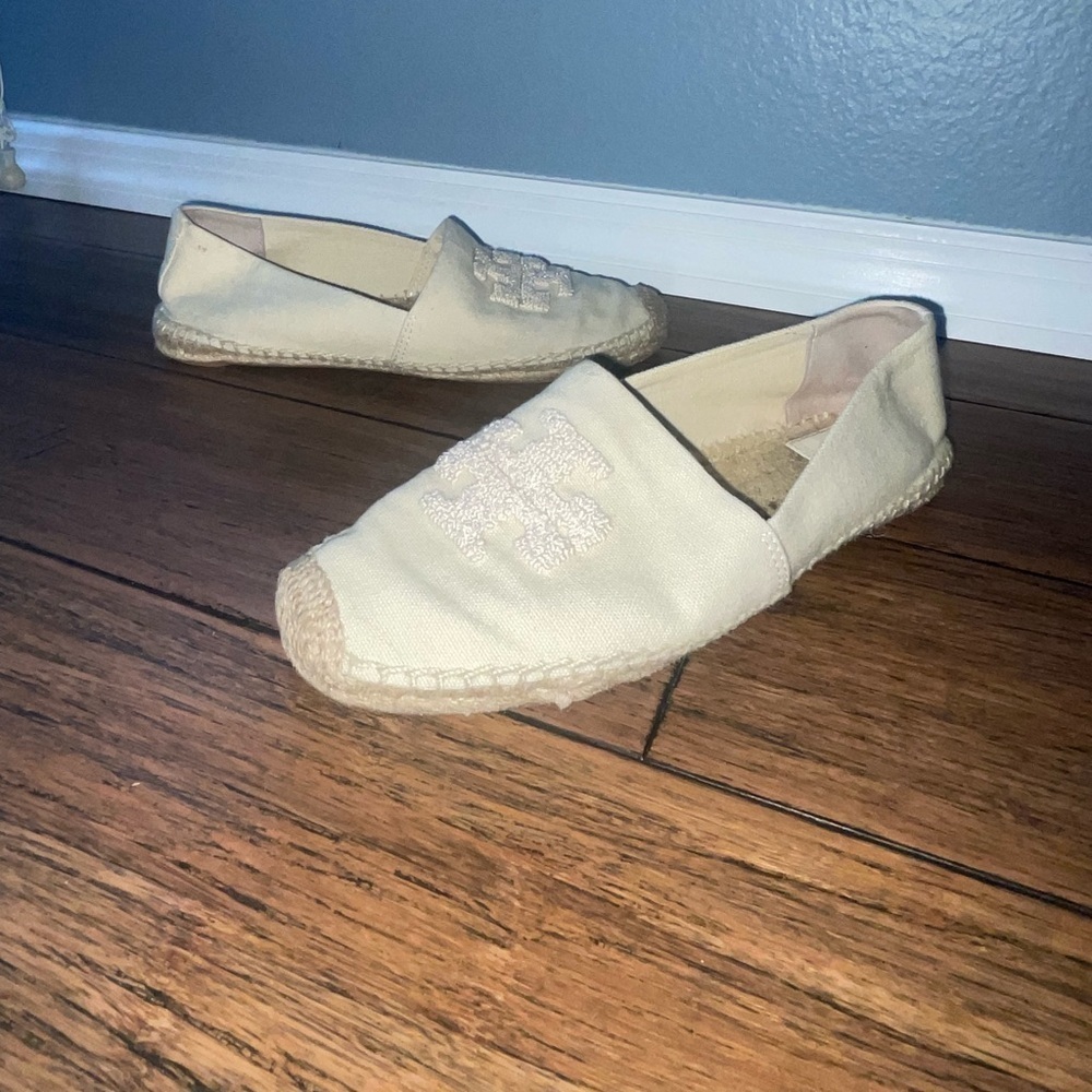 Cream Tory Burch Espadrilles miller flat logo loafers - Picture 15 of 17